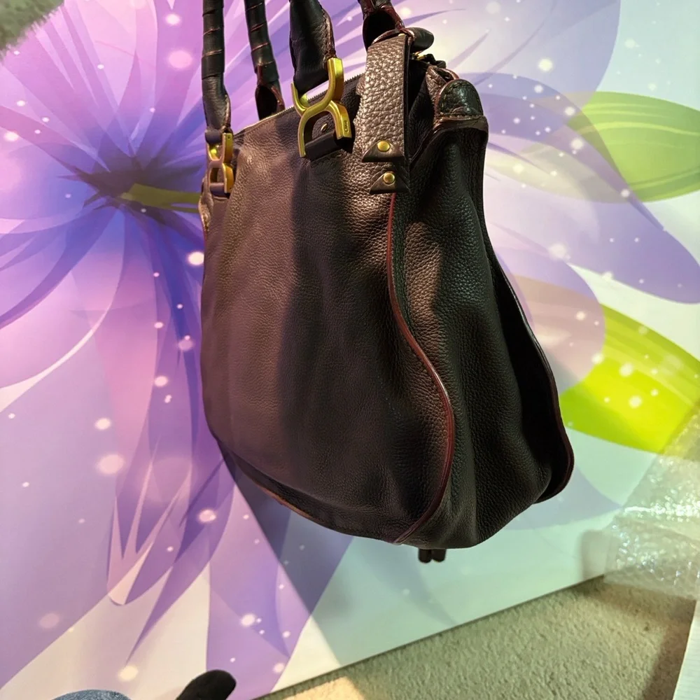 CHLOE MARCIE Dark Brown Leather HAND BAG - Picture 4 of 15